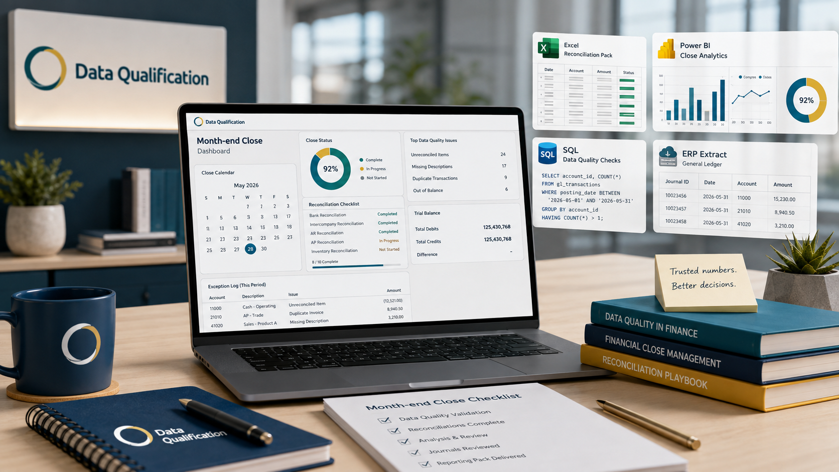 Month-end close checklist and reconciliation workpapers