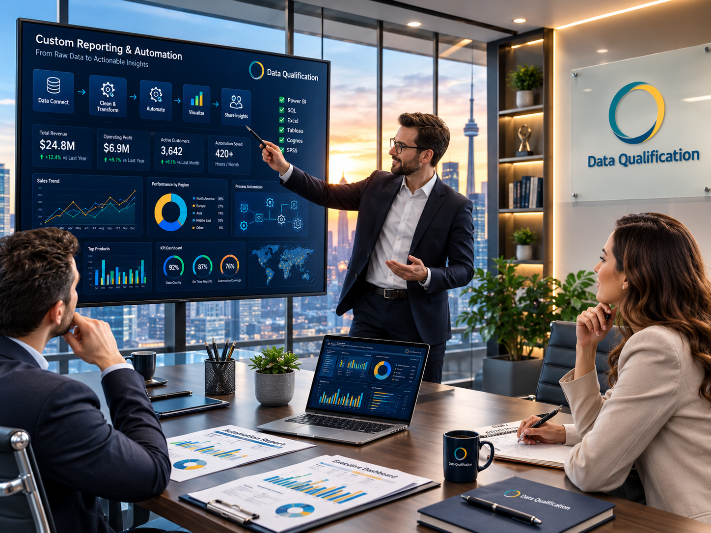Executive management dashboard and custom reporting pack