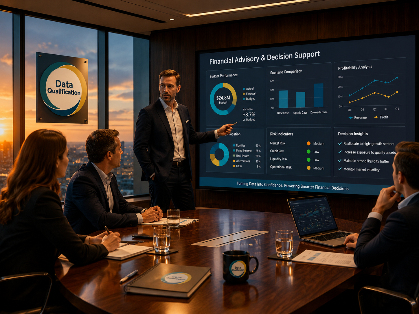 Financial advisory meeting focused on modelling and planning