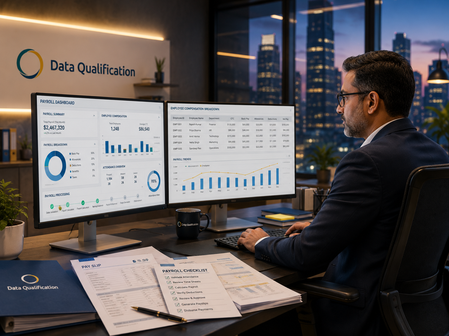 Payroll administration and employee reporting workflow