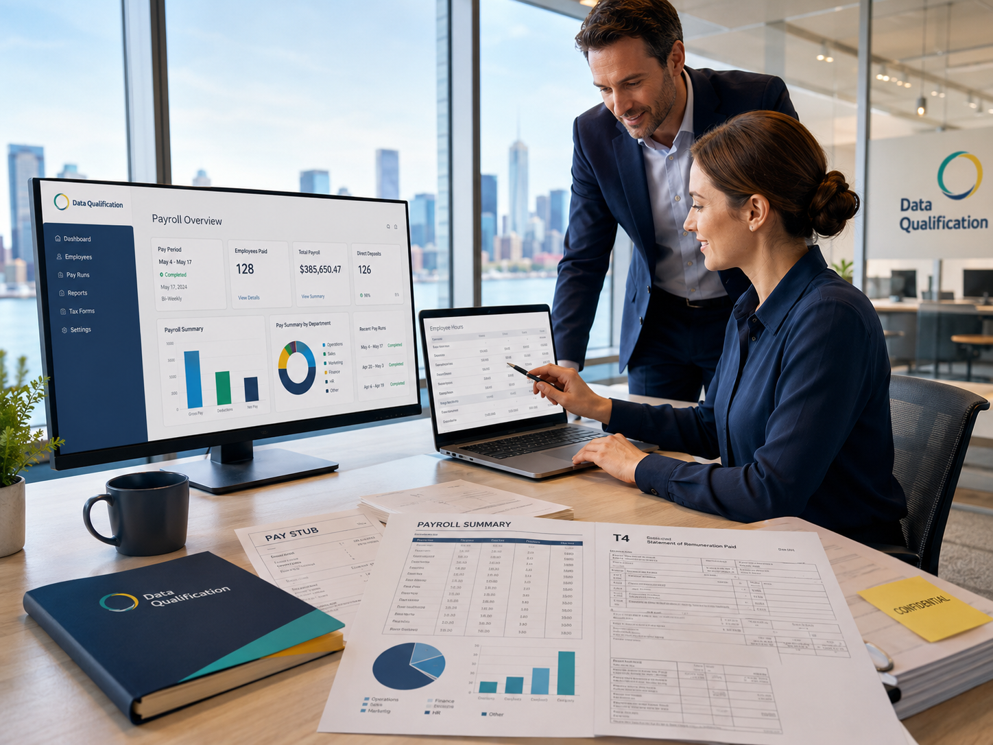 Payroll administration and employee reporting workflow